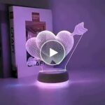 3D LED светлина за сърце – video