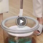 Кръгъл моп за почистване на подове с кофа за вода – video